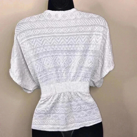 Anthropologie Moth Tie Front Kimono Gray Knit Blouse Top Size XS - Picture 2 of 6